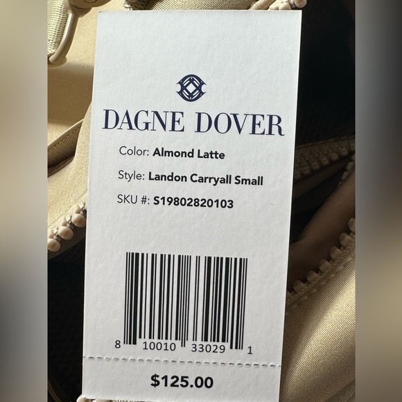 Dagne Dover “Landon Carryall” Size Small In Rare Almond Latte New! - Picture 13 of 13